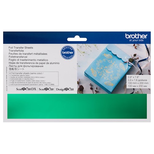 Brother Foil Transfer Sheets Green 100mm x 200mm Pack of 4 Scan N Cut_2